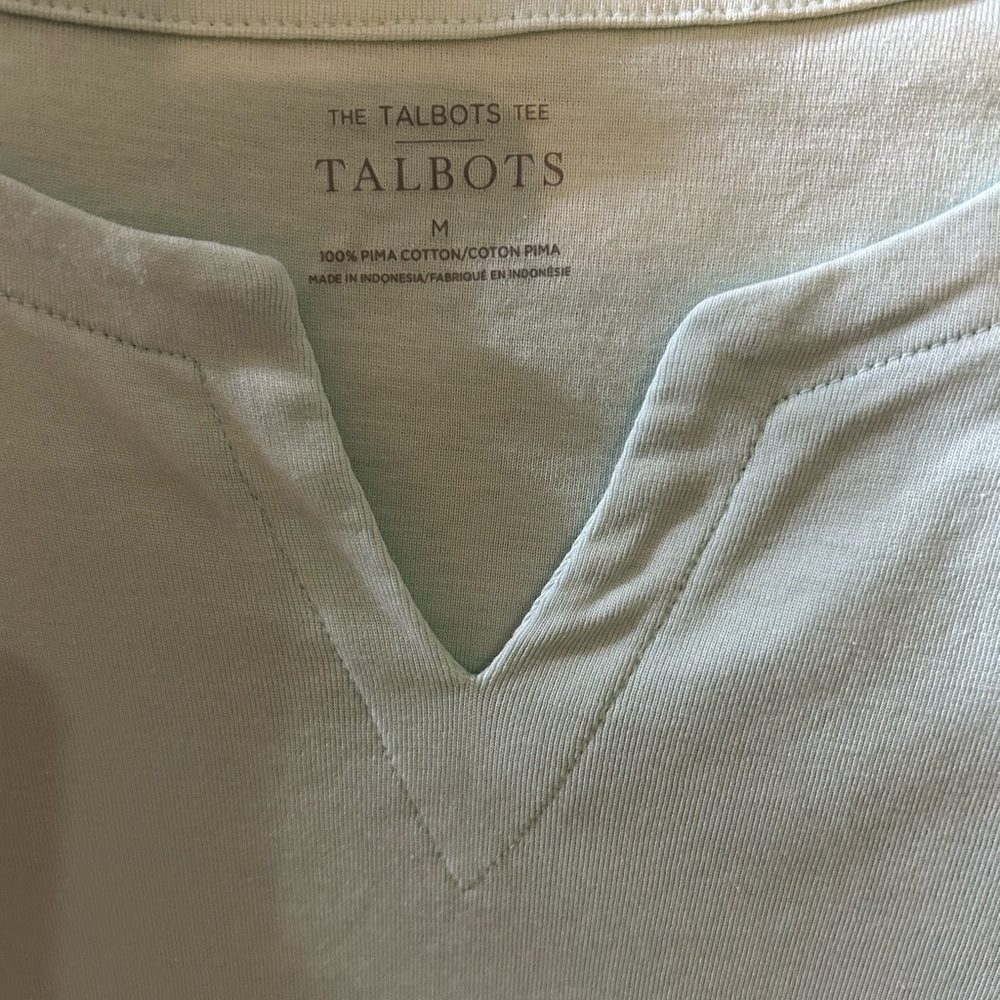 Talbots split neck cotton shirt.